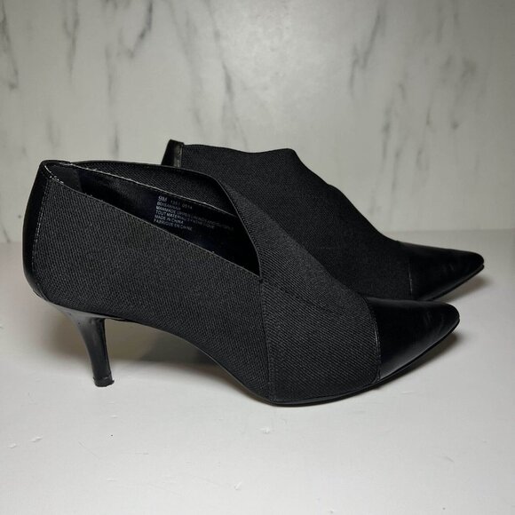 Bandolino Heels Womens Size 9M Black Isannah Pointed Toe Kitten Leather Slip On - Picture 6 of 9